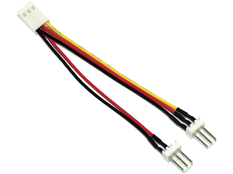 INLINE InLine® Lüfter Adapterkabel, 3pol Stecker 2x Stromkabel an m Molex 0,1 Buchse intern, Kabel