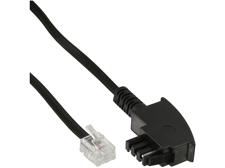 INLINE InLine® TAE-F Kabel, 6polig/4adrig, für Import, Stecker an RJ11 3m /, TAE / ISDN / Western, 3 m