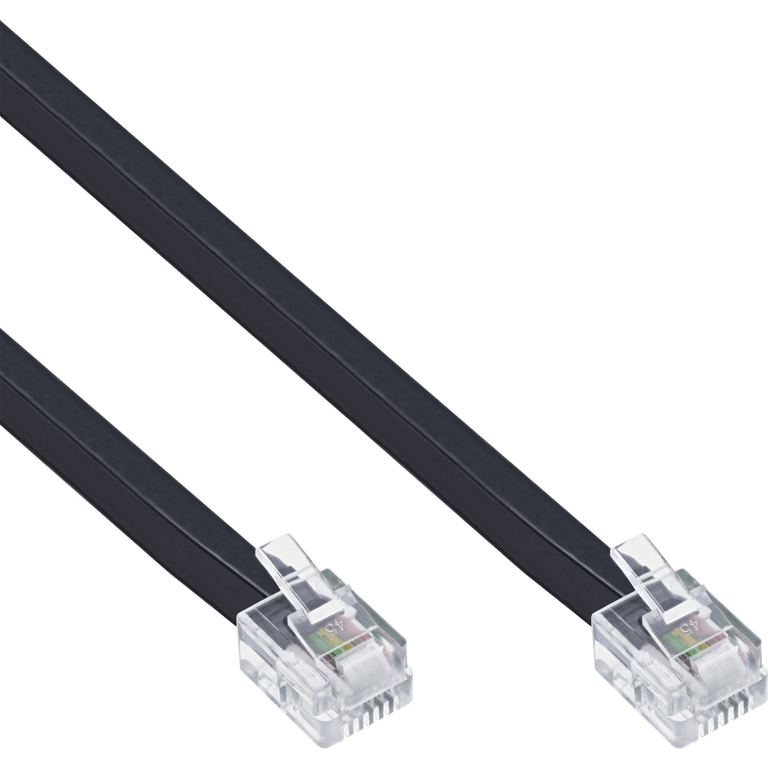INLINE InLine® Modularkabel m / ISDN / Western, 6P6C, TAE 2 / Kabel, 2m Stecker Stecker, RJ12, 6adrig