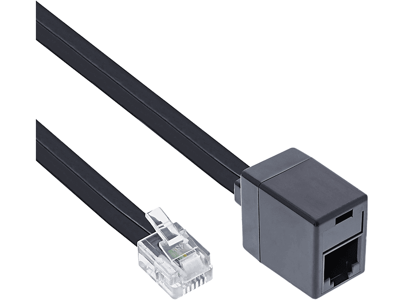 INLINE InLine® Modular Verlängerung, RJ12 Stecker / Buchse, 5m Kabel TAE /, TAE / ISDN / Western, 5 m
