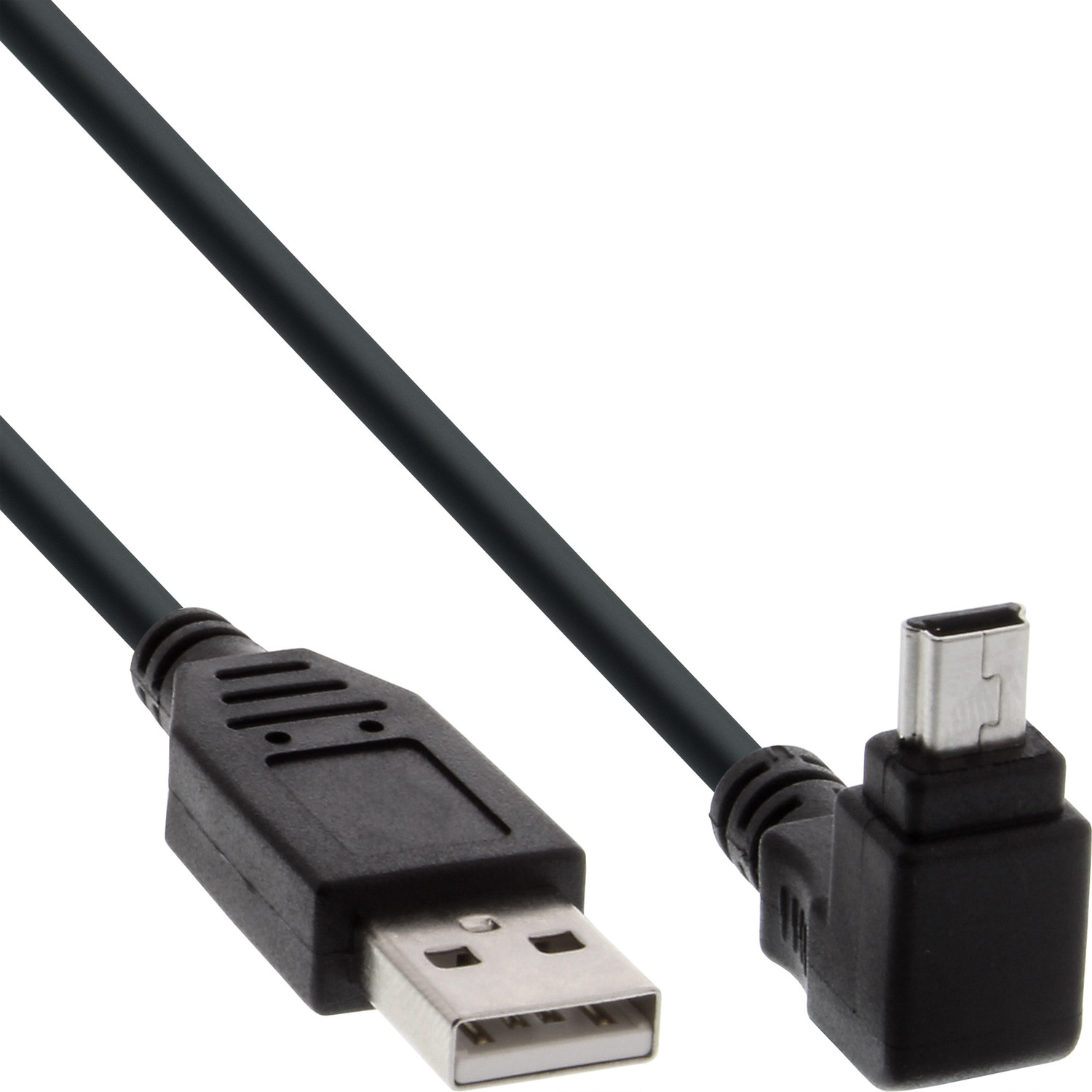 USB A 2.0 an INLINE oben 1m Stecker USB Mini-Kabel, Mini-B 90°, (5pol.) InLine®