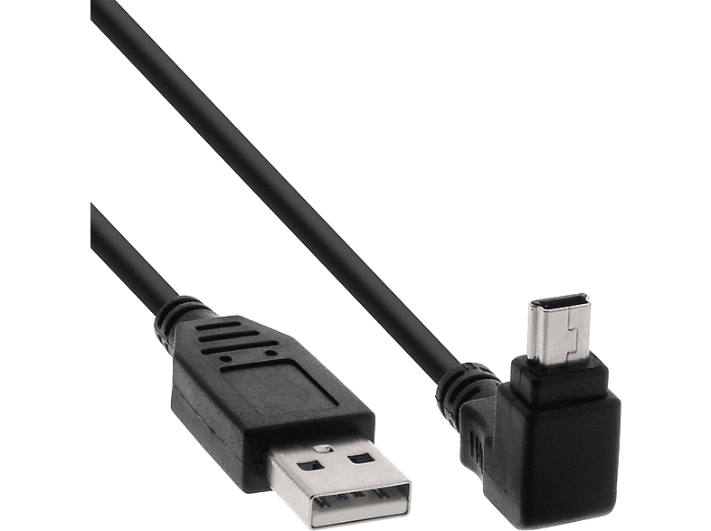 an USB Mini-Kabel, USB Mini-B (5pol.) oben 2.0 Stecker A InLine® INLINE 90°,