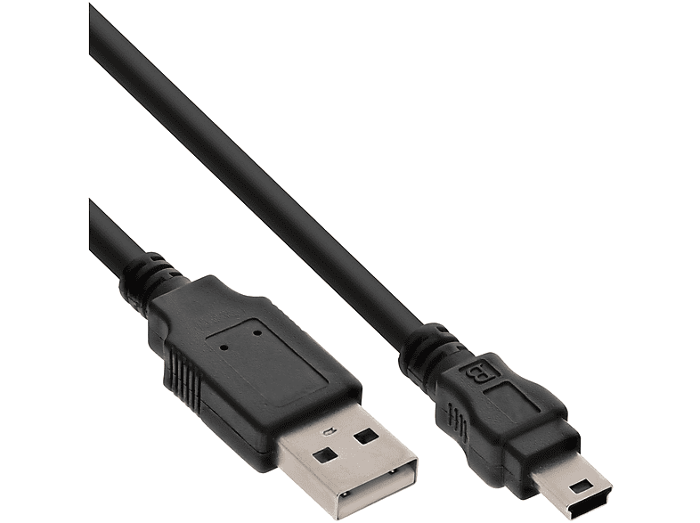 INLINE InLine® USB 2.0 schwarz, (5pol.), A Mini-B Mini-Kabel, an USB USB Stecker