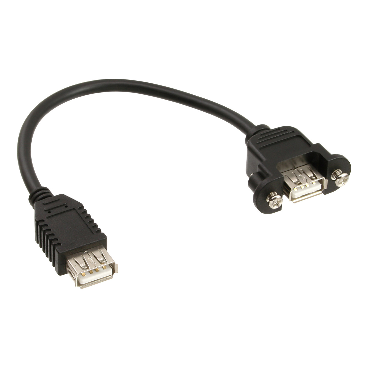 INLINE InLine® USB 2.0 Adapterkabel, A, A 0,2m Kabel auf Einbaubuchse Buchse USB