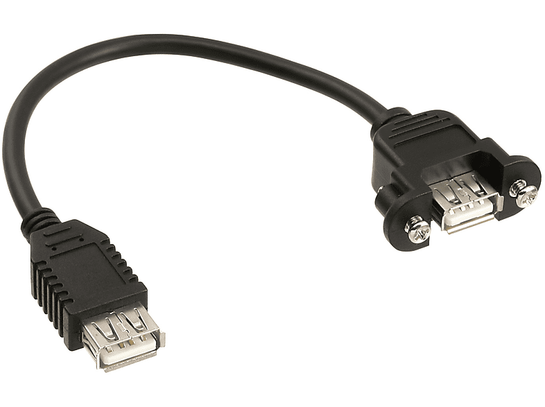 INLINE InLine® USB 2.0 Adapterkabel, A, A 0,2m Kabel auf Einbaubuchse Buchse USB