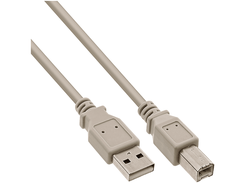 USB 2m 2.0 USB USB 2.0 A InLine® USB Kabel, beige, B, INLINE an Kabel