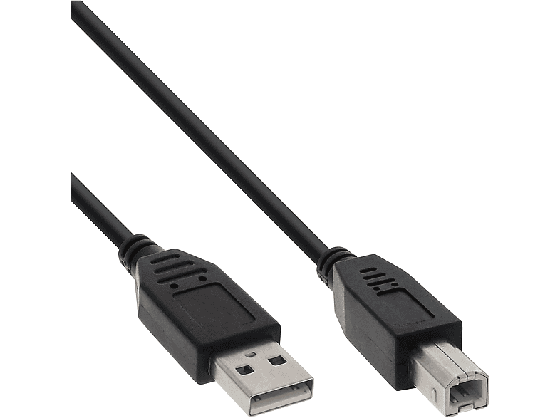 INLINE InLine® USB Kabel, USB 2.0 Kabel an USB USB A schwarz, B, 2.0 0,5m