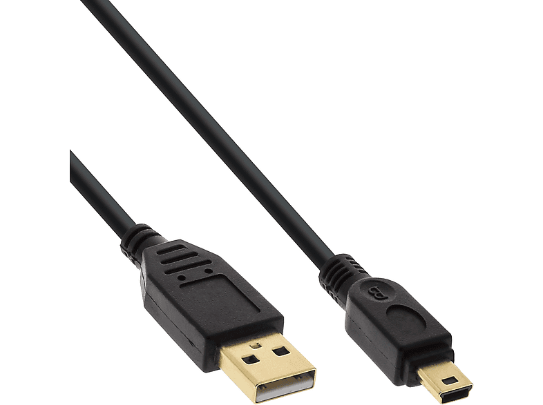 INLINE InLine® USB 2.0 Mini-Kabel, USB MiniB Stecker A USB an schwarz, (5pol.)