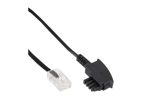 INLINE InLine® TAE-F Kabel für DSL-Router, Stecker an RJ45 8P2C, 15m TAE /,  TAE / ISDN / Western, 15 m