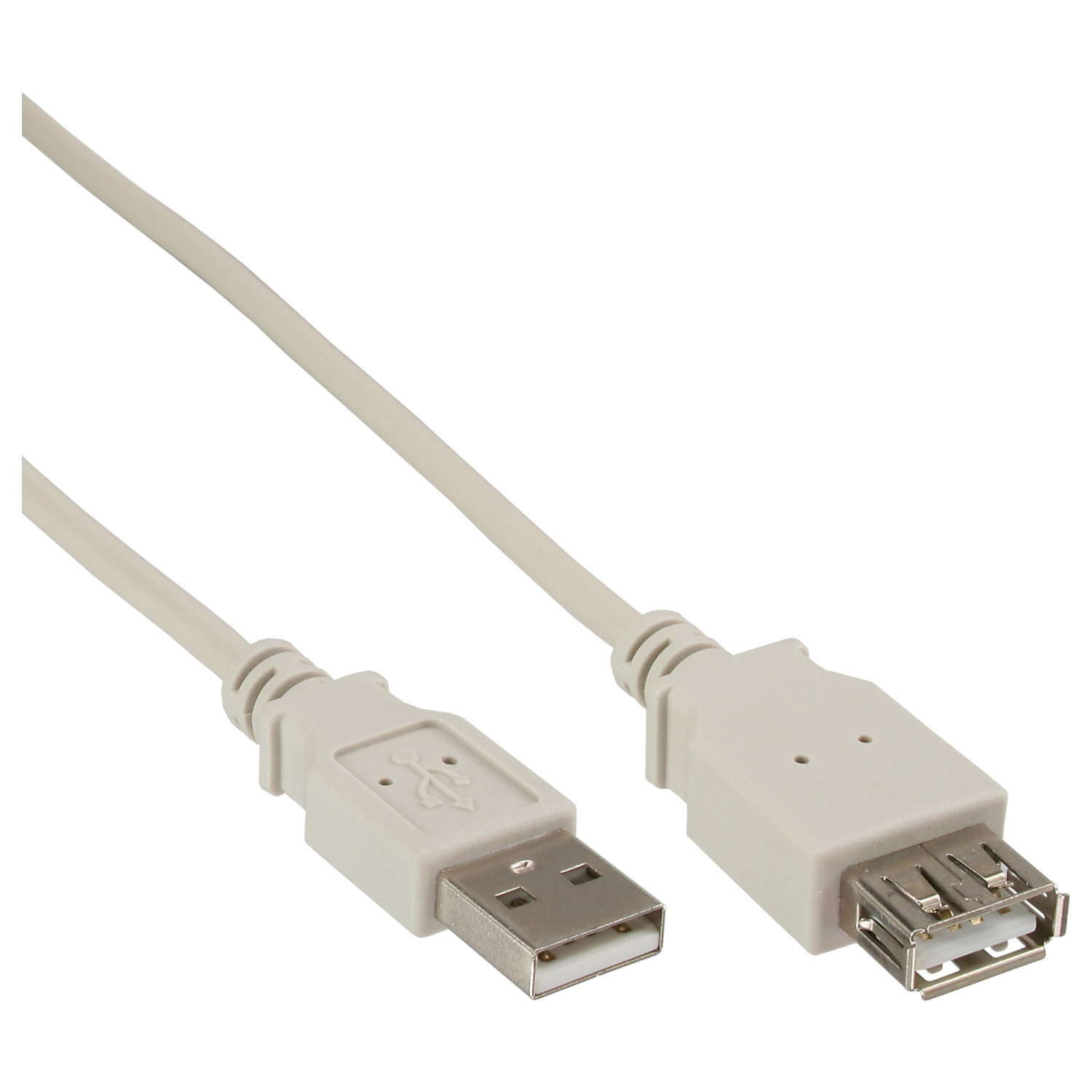 INLINE InLine® USB Stecker beige, USB-A 3m, USB / Buchse, Verlängerung, 2.0 USB