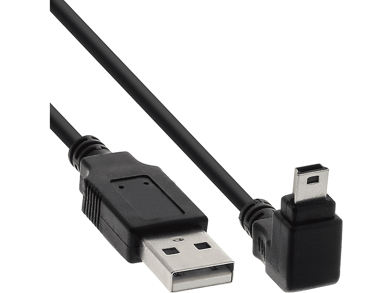 INLINE InLine® Mini-B an USB 90°, Stecker Mini-Kabel, A (5pol.) USB 2.0 unten