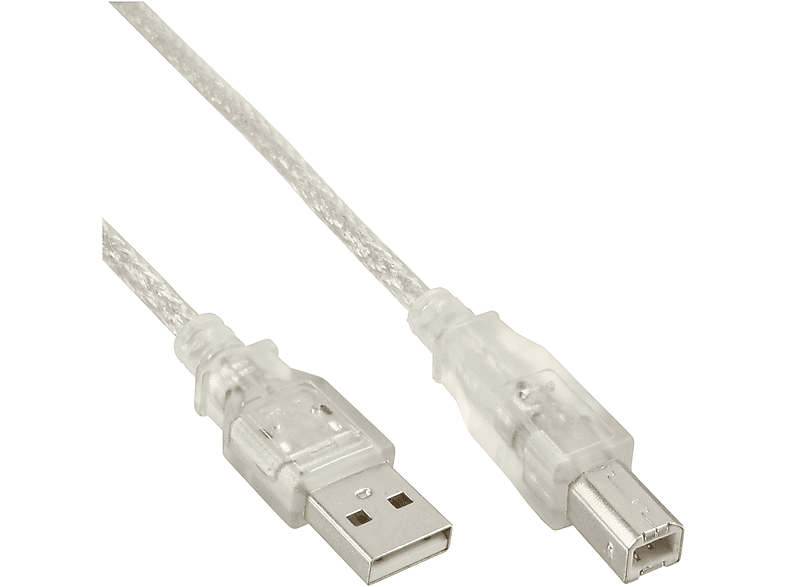 INLINE InLine® USB Kabel 0,5m USB an A Kabel, 2.0 2.0 B, USB USB transparent