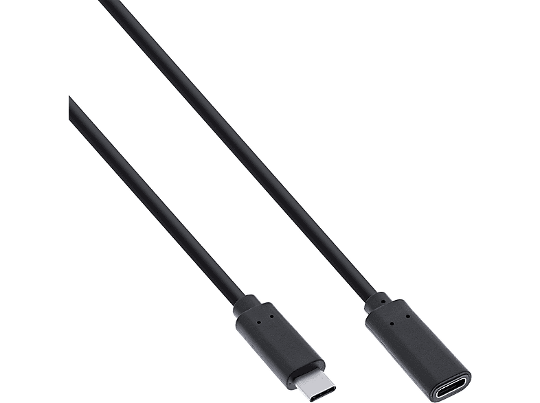 USB Kabel, schwarz, Stecker/Buchse, USB INLINE 3.2 InLine® USB-C Verlängerung