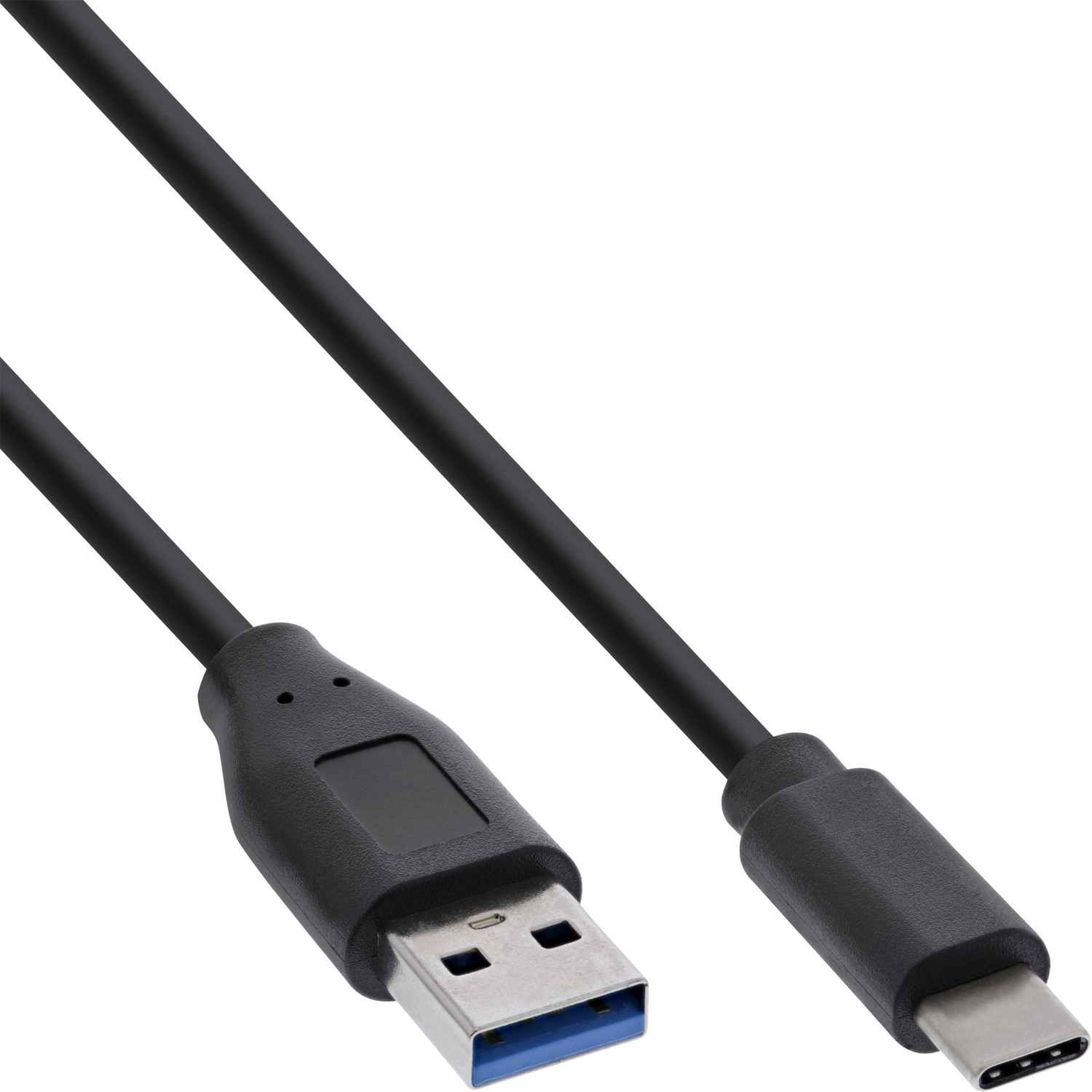 InLine® A USB USB Stecker INLINE Stecker, 1m an 3.2 Kabel USB-C schwarz, Kabel,