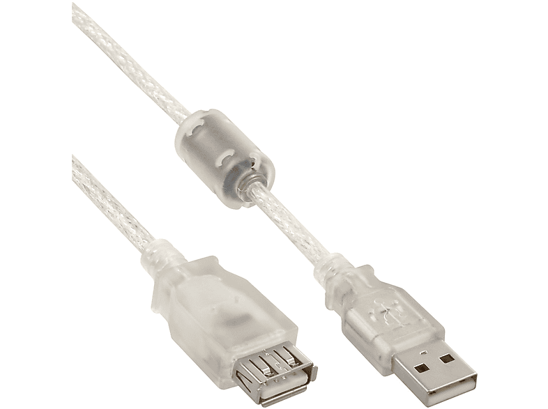 Stecker USB-A Verlängerung, transparent, Buchse, INLINE InLine® USB USB 2.0 /