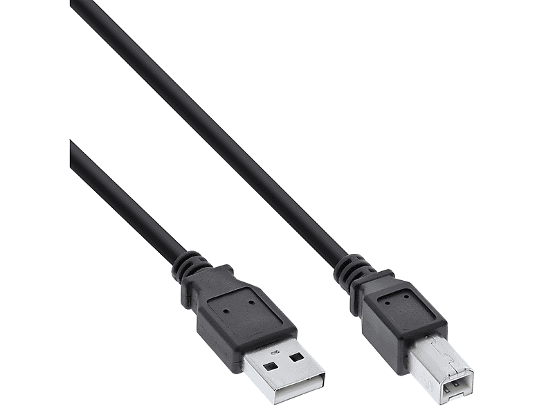 INLINE InLine® USB 2.0 2m Kabel, 2.0 USB an USB USB A B, Kabel schwarz