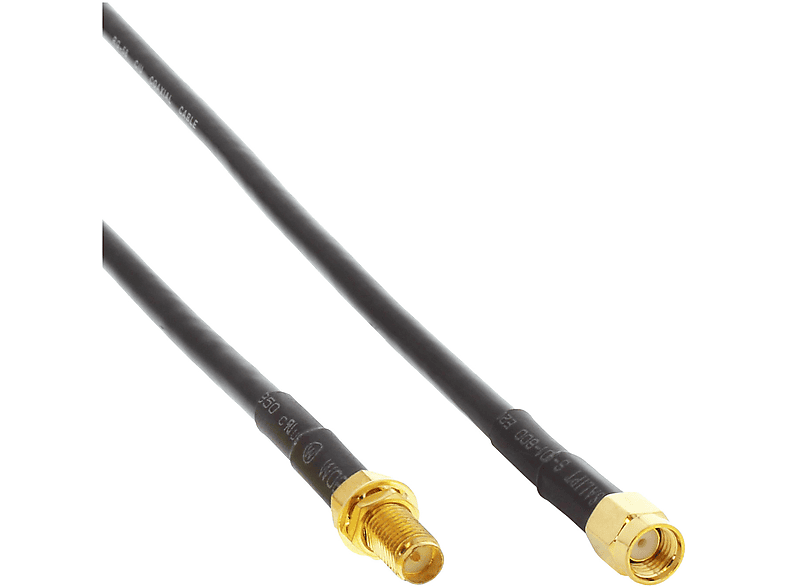 INLINE InLine® WLAN Kabel, R-SMA-Stecker auf R-SMA-Kupplung, 4m Kabel WLAN Antennenkabel
