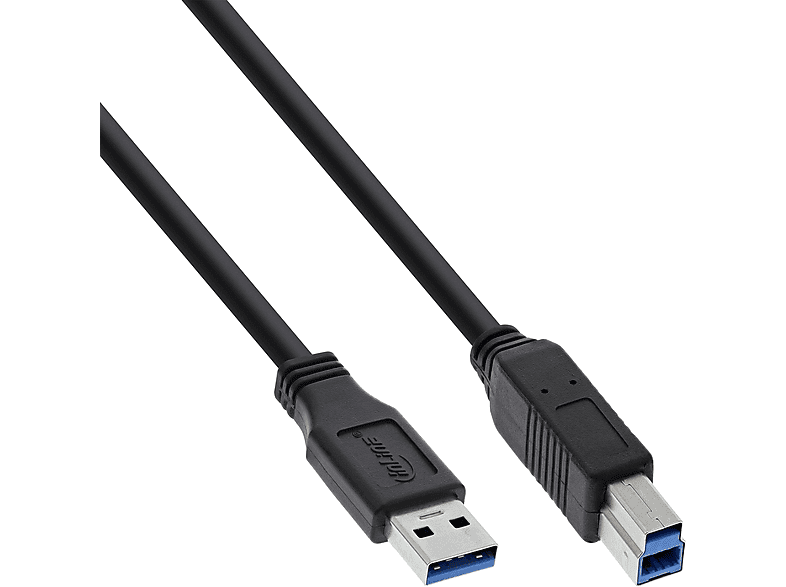 INLINE InLine® an USB USB 0,3m 3.0 A schwarz, B, USB Kabel, USB Kabel 3.0