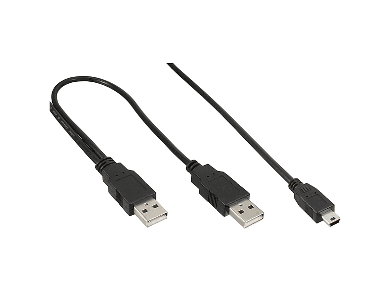 INLINE InLine® USB MiniYKabel, 2x Stecker A an MiniB (5pol.), 1,0m
