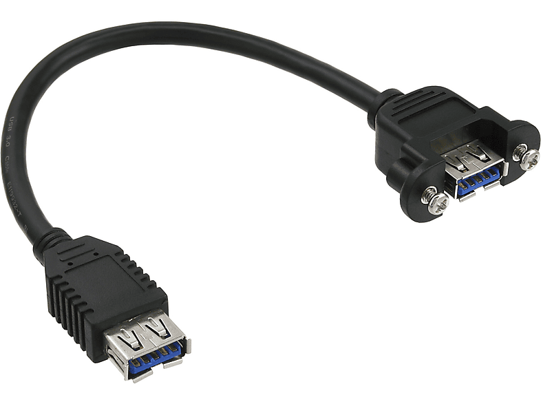 INLINE InLine® USB 3.0 Adapterkabel, Kabel USB auf Einbaubuchse A Buchse A, 0,2m