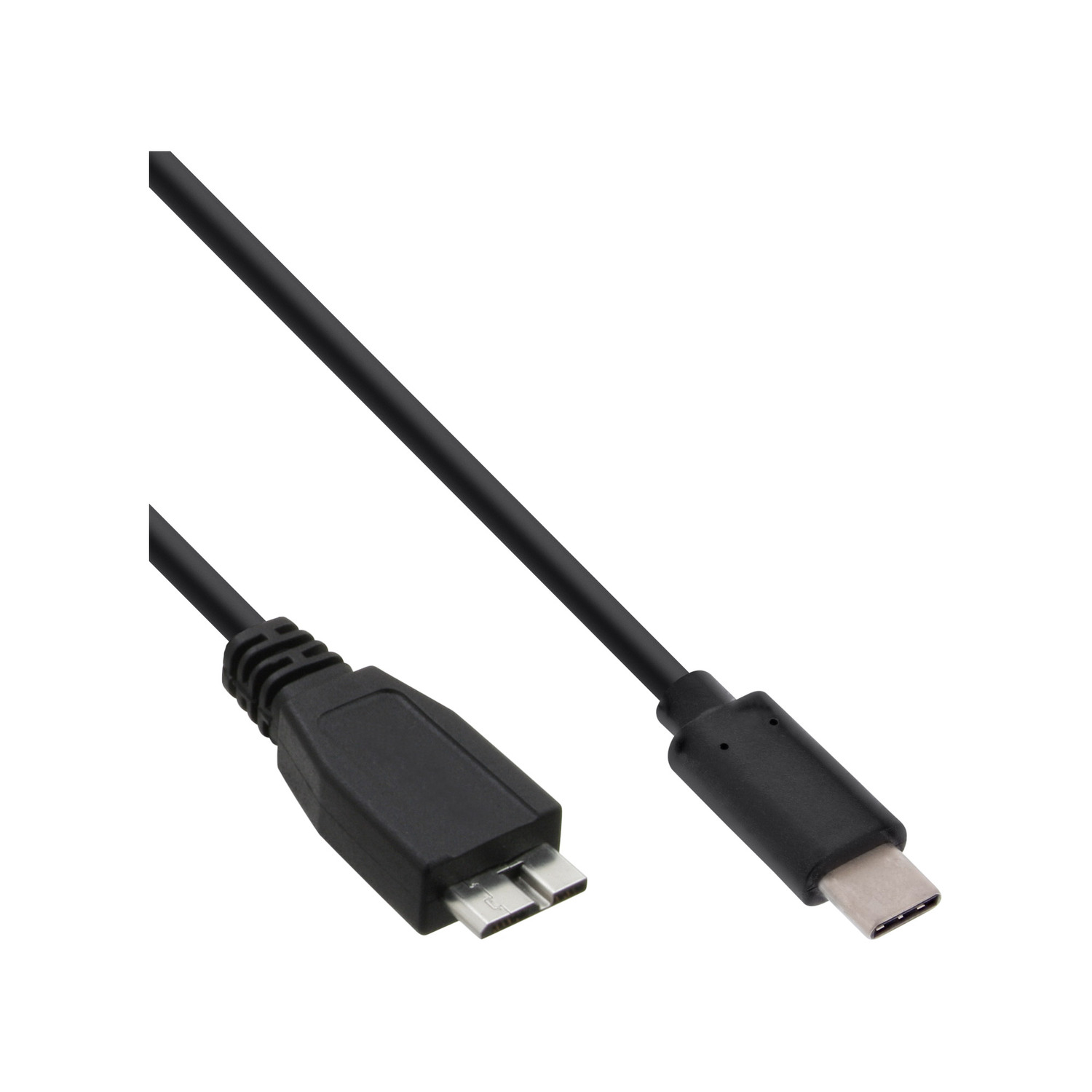 INLINE InLine® USB 3.1 Micro-B Kabel, USB-C an 1m schwarz, Stecker Stecker, USB