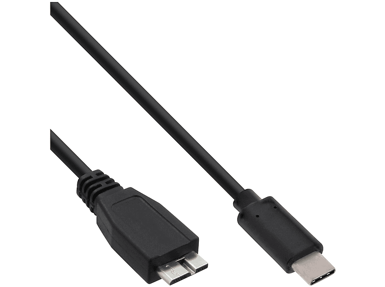 Stecker, INLINE USB 3.1 USB-C Micro-B InLine® USB an schwarz, Stecker 2m Kabel,