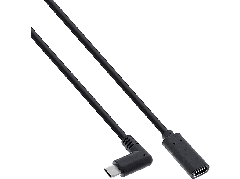 INLINE InLine® USB 3.2 Kabel, USB-C Verlängerung, Stecker gewinkelt auf USB USB