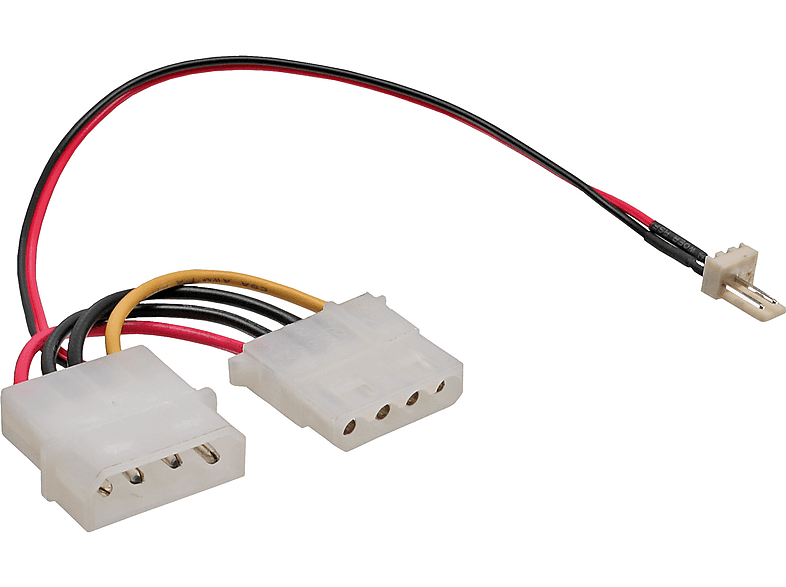 0,15m Kabel, InLine® INLINE an Stromkabel Netzteil, 0,15 intern, 3pol 4pol Lüfter m Adapterkabel,