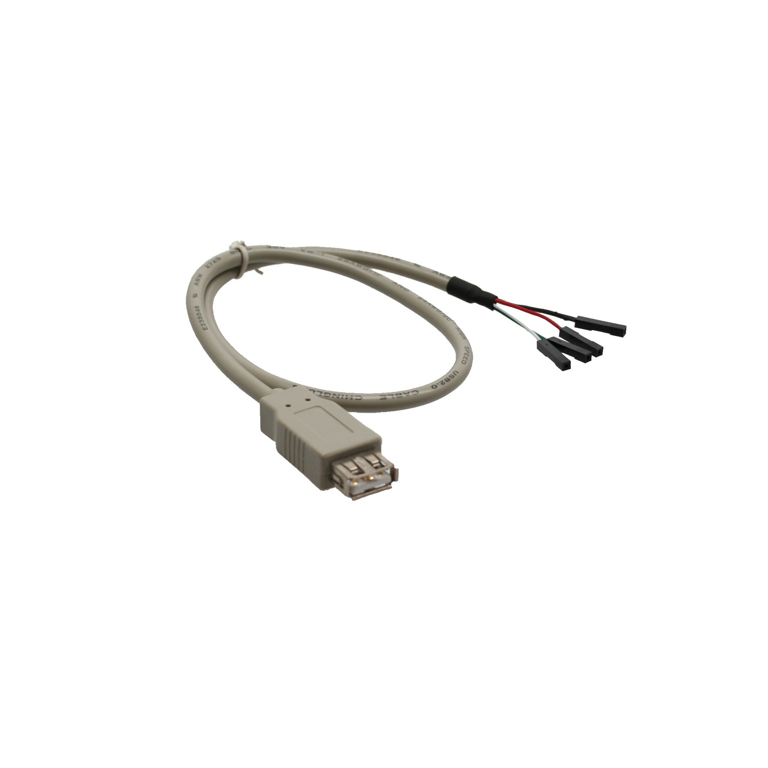 INLINE InLine® A USB Pfostenanschluss, 2.0 0,4m auf Adapterkabel, Buchse USB USB