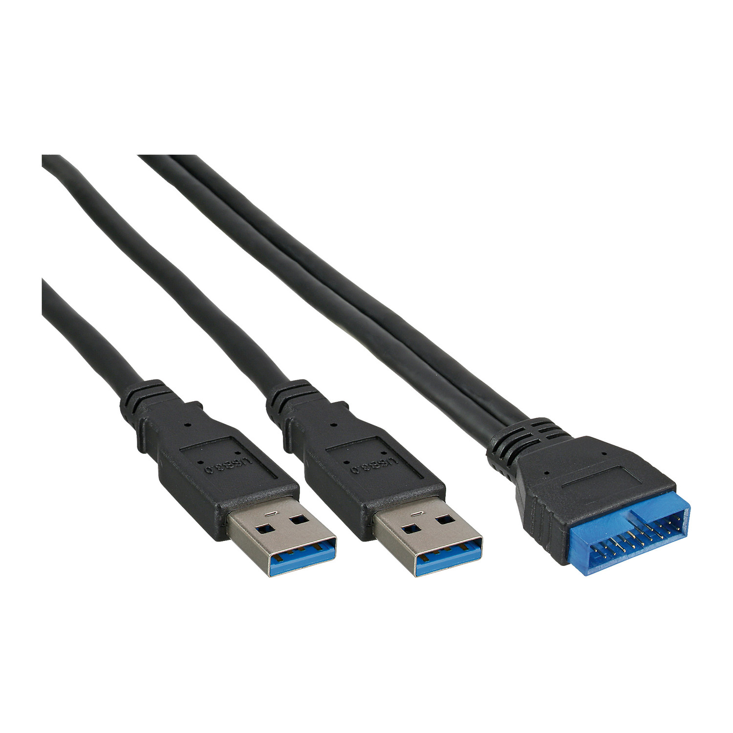 INLINE InLine® Pfostenanschluss auf Stecker 3.0 USB A 2x 0,4m Adapterkabel, USB