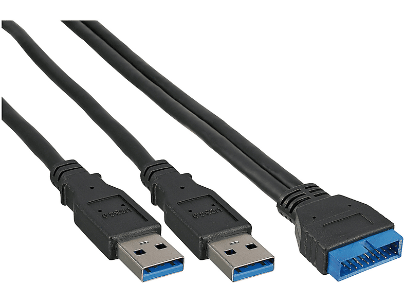 INLINE InLine® USB 3.0 Adapterkabel, Stecker Pfostenanschluss auf 0,4m 2x A USB