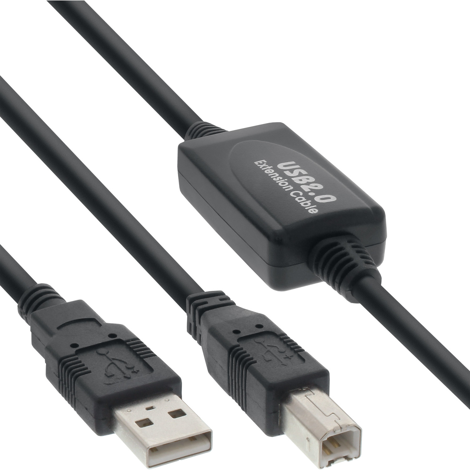 2.0 an Kabel, aktiv USB INLINE InLine® USB mit Signalverstärkung B, Repeater, A