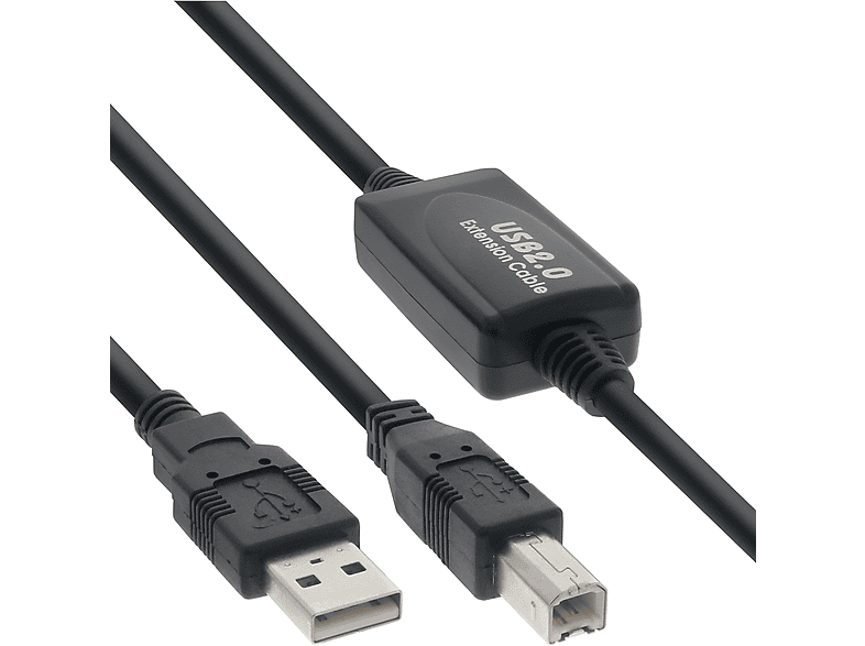 INLINE InLine® USB 2.0 Kabel, A aktiv Repeater, an mit USB Signalverstärkung B