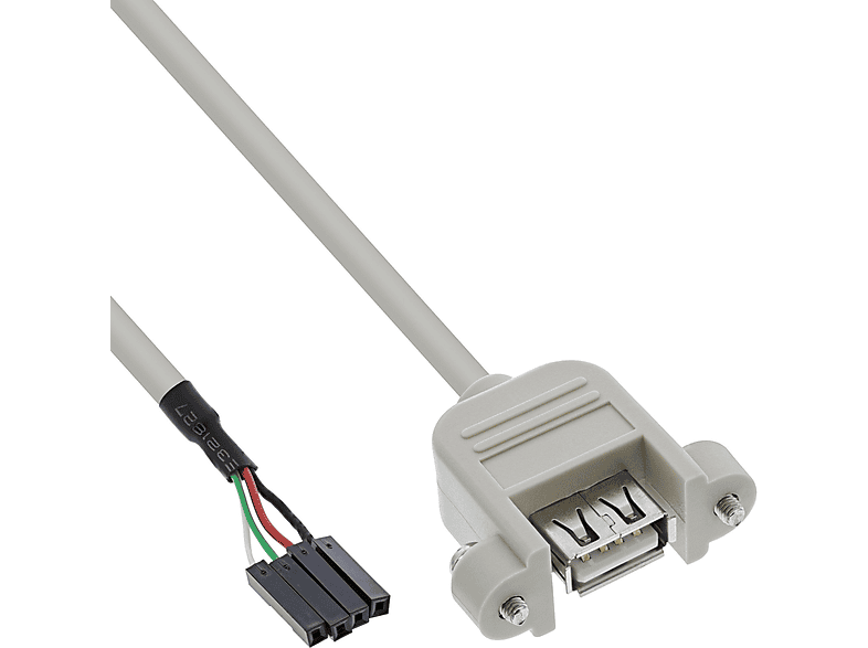 INLINE InLine® USB 2.0 Anschlusskabel, Einbaubuchse auf Pfostenanschluss, A USB