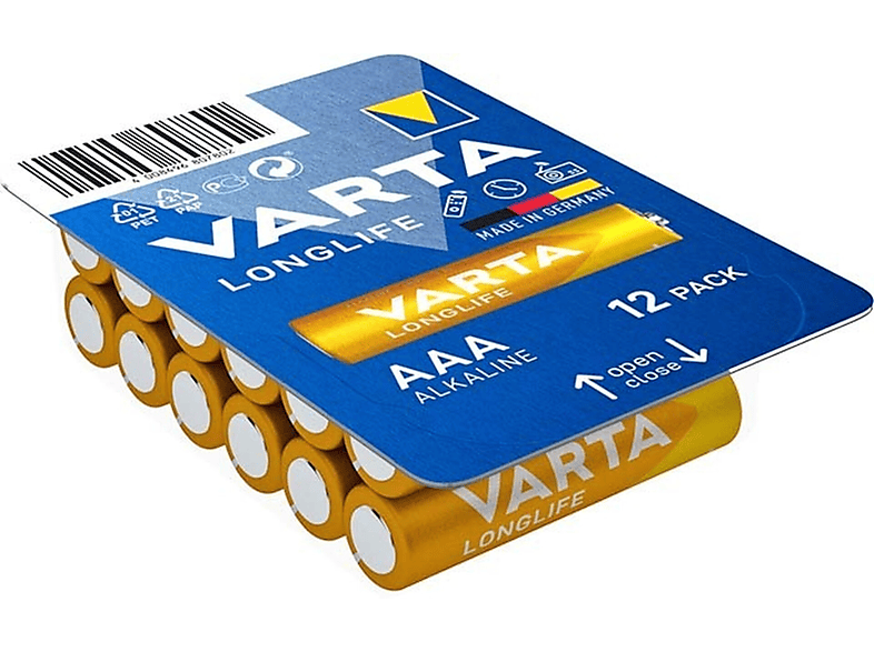VARTA Longlife Micro AAA Batterie 4703 LR03 Big Box (12er) AlMn Batterie, AlMn, 1.5 Volt, 1.2 Ah | Batterien