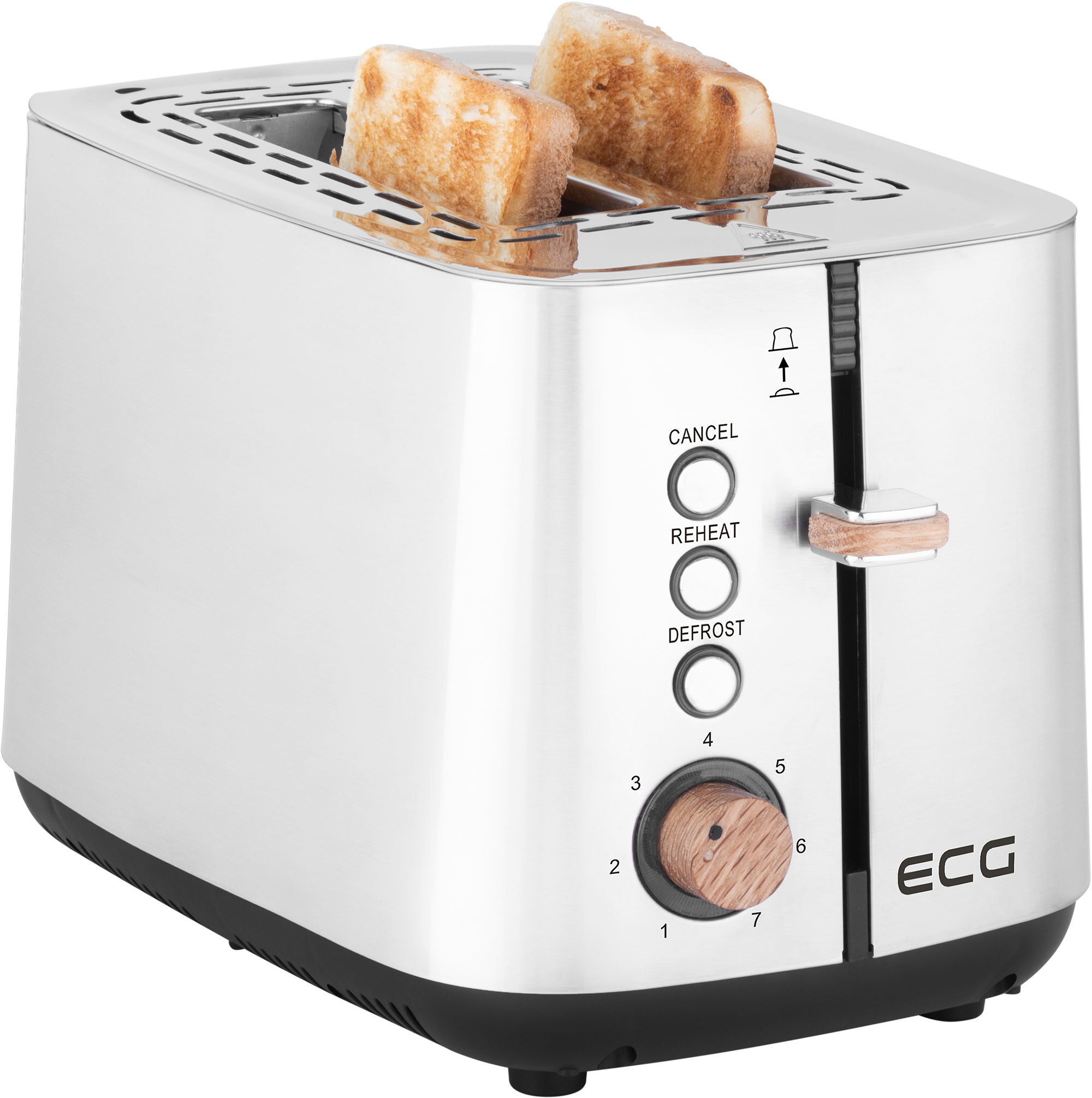 ECG ST 2767 Timber Silber für | Kabelaufbewahrung (925 | Toast 2 7 Silber Schlitze: | Intensitätsstufen | 2) Toaster Fächer Watt, | | Toaster
