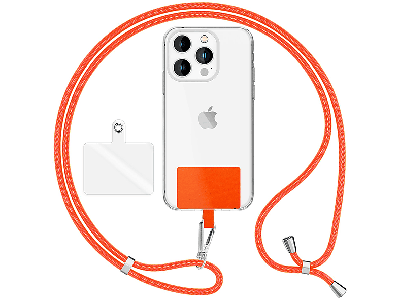 NALIA Handyband + Pad für Universal, Umhängen, Universal, Orange Hülle Umhängetasche, zum