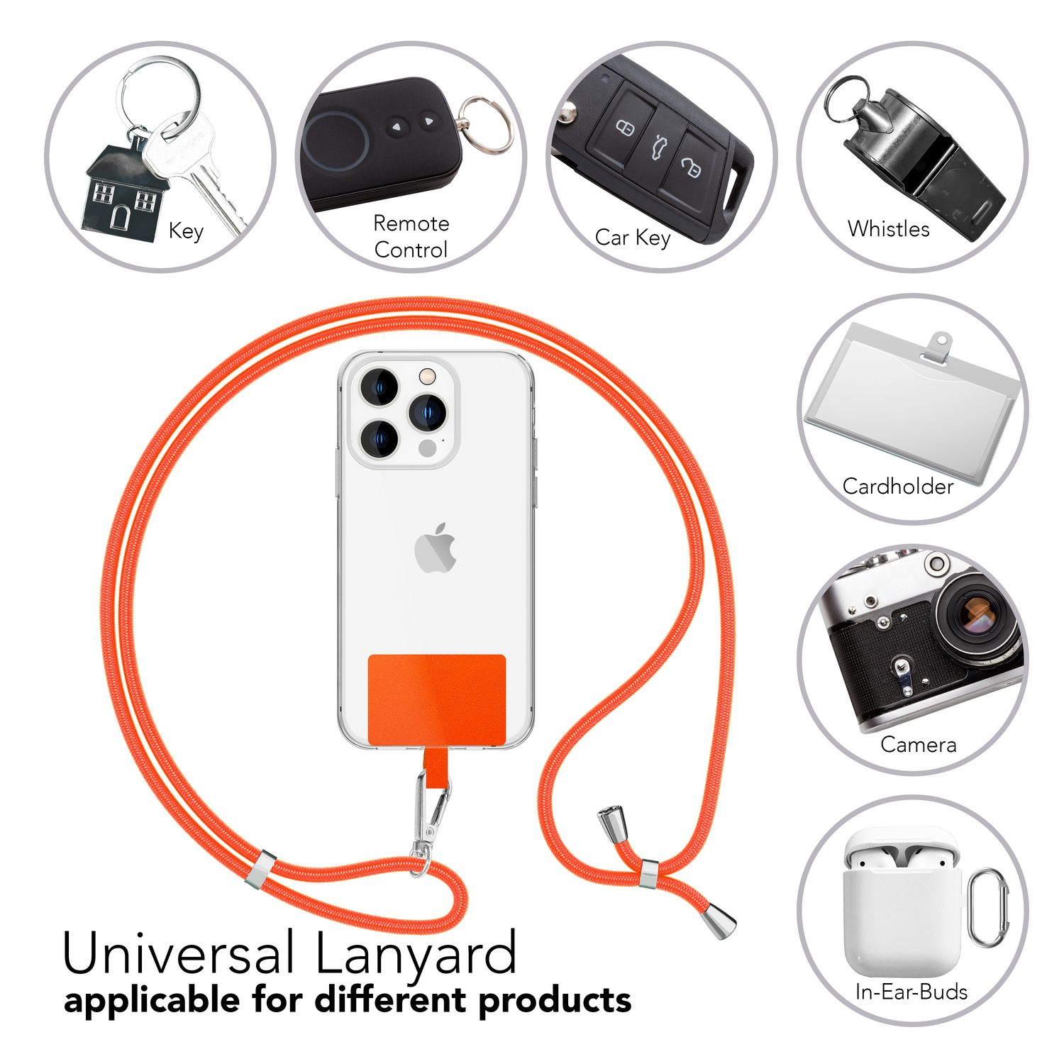für Universal, Handyband + Umhängetasche, zum Umhängen, NALIA Pad Orange Universal, Hülle