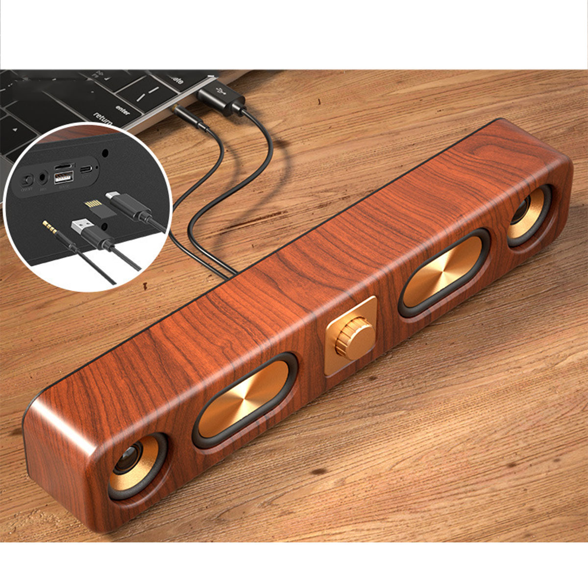 Vintage Grau - Bluetooth-Lautsprecher, Bass, Intelligente Technologie Bluetooth Kraftvoller Lautsprecher BRIGHTAKE Tiefer