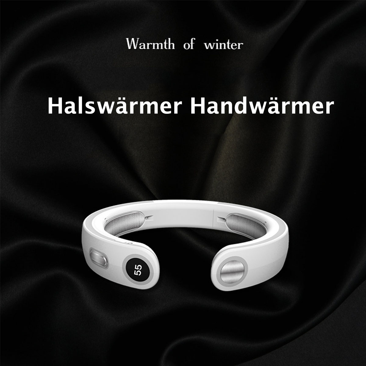 Weißer Nackenwärmer, mit Text
