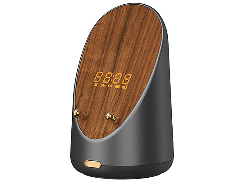 BRIGHTAKE Revolutionary 15W Wireless Charging Induction Speaker Alarm Clock Bluetooth-Lautsprecher, Braun