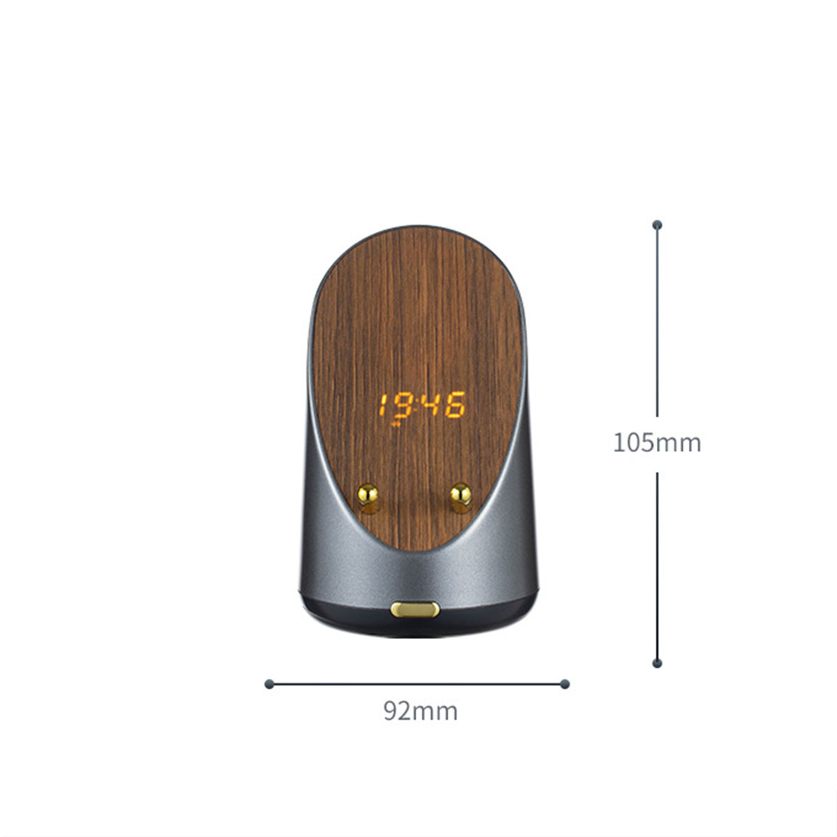 BRIGHTAKE Revolutionary Bluetooth-Lautsprecher, Braun Speaker Wireless 15W Alarm Clock Charging Induction