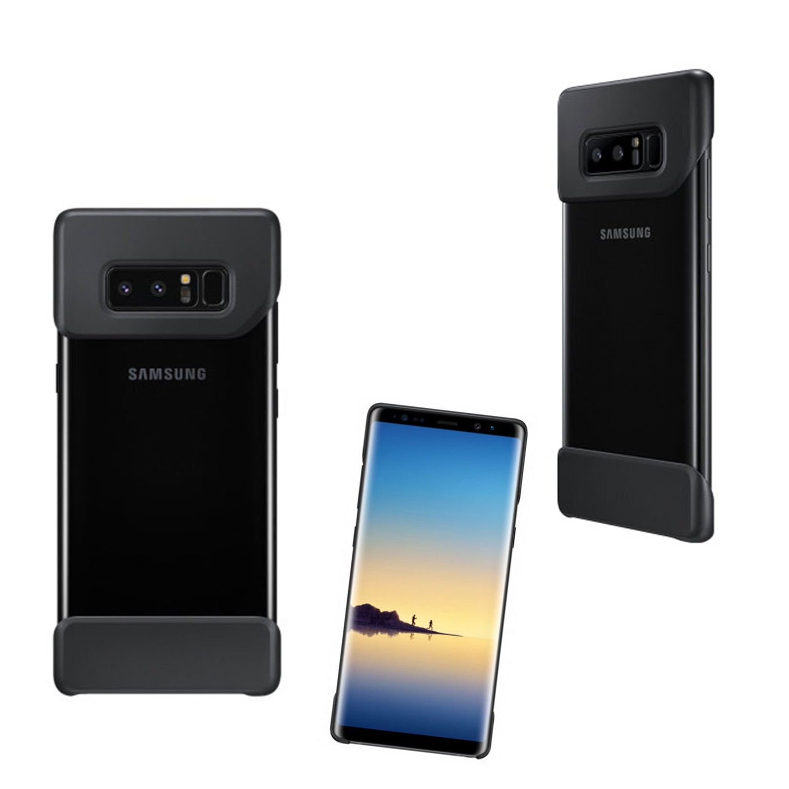 8 Samsung, Schwarz, - 2 Galaxy 8, Galaxy Schwarz Note Cover Reisekoffer, GENERICA Note Piece