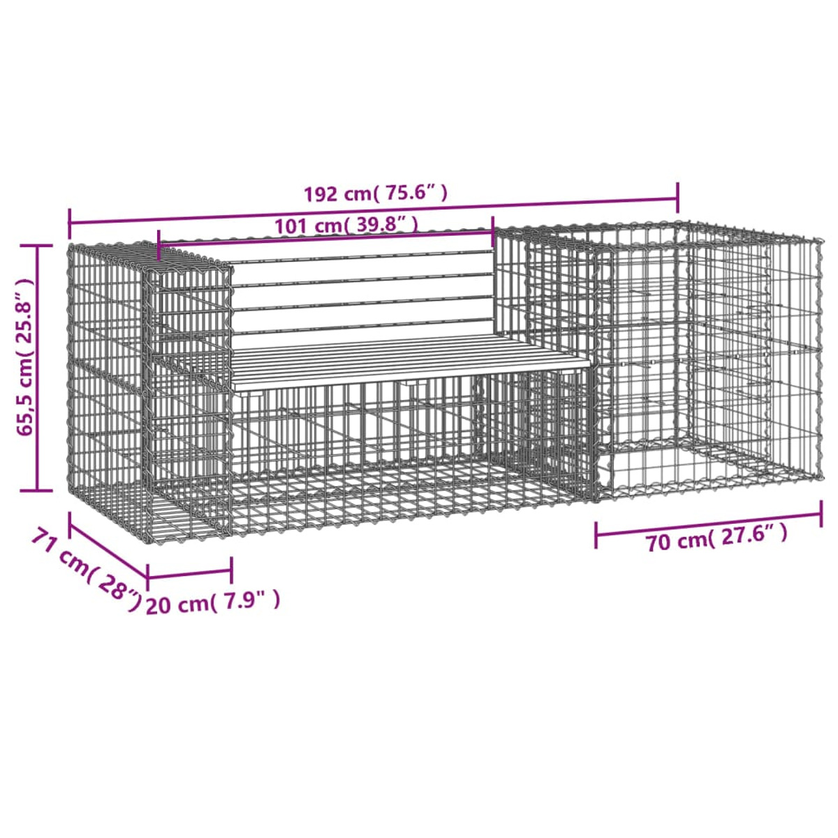 3196243 Gartenbank, Natur VIDAXL