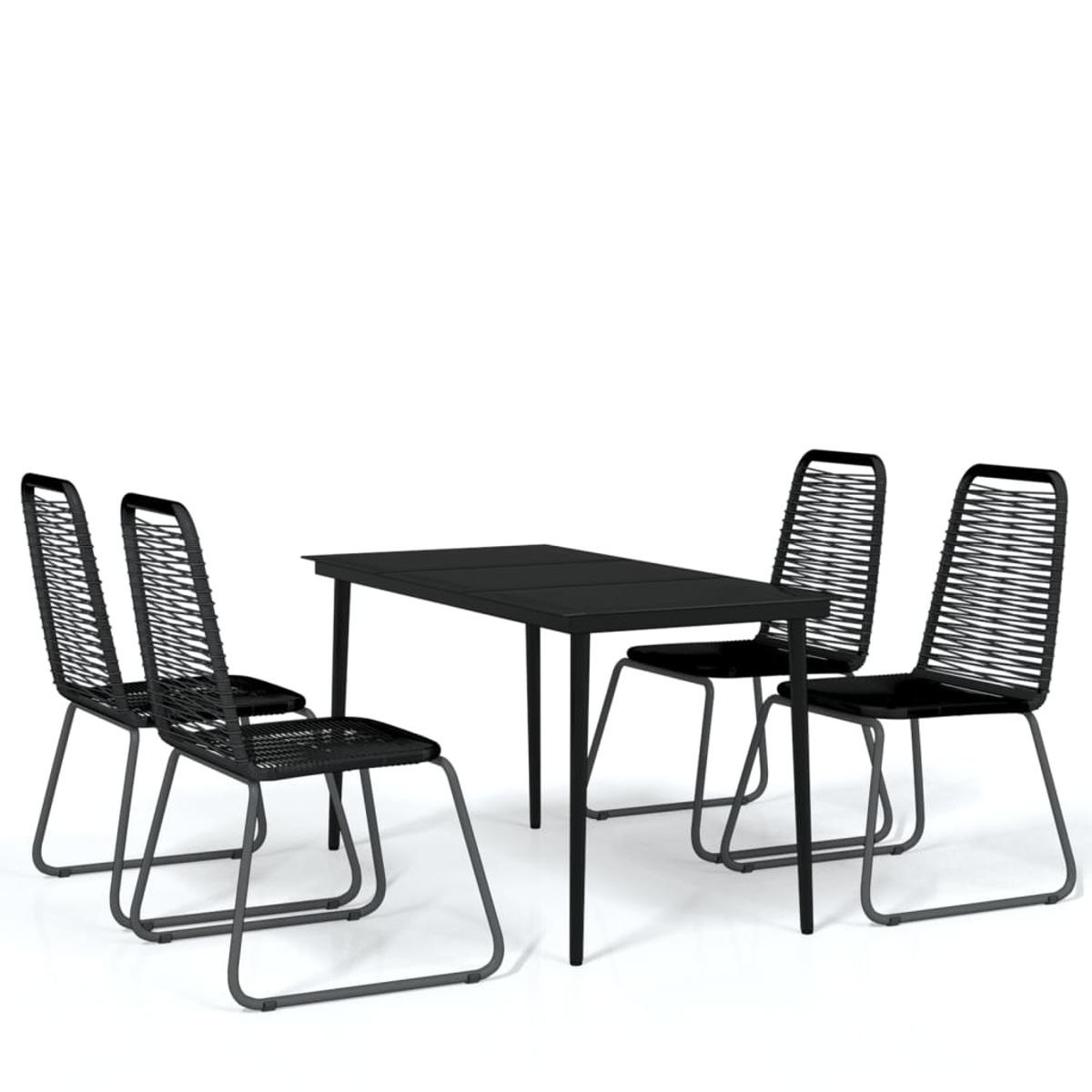 Gartentisch- Stuhlset, Schwarz und VIDAXL 3099097