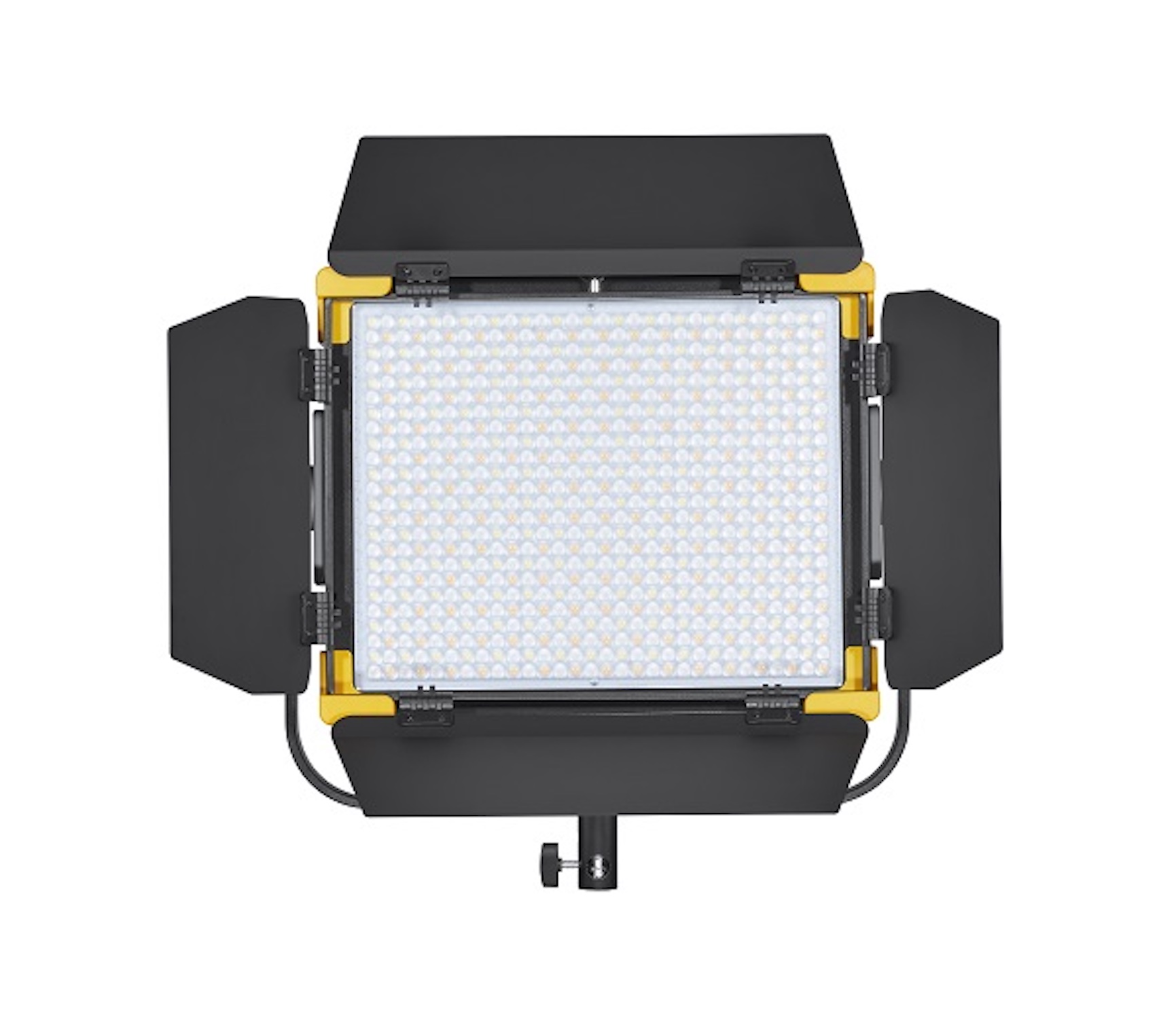Vue aérienne d'une lampe à panneau LED rectangulaire.