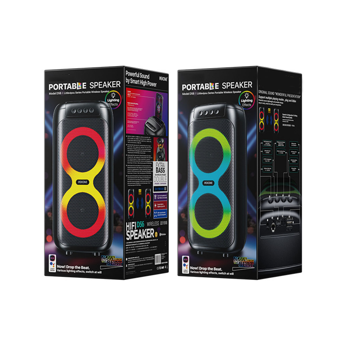 BRIGHTAKE Dazzle Color Light Effect 360 - Lautsprecher Bluetooth Bluetooth-Lautsprecher, Speaker schwarz Karaoke Stereo Outdoor Grad Sound