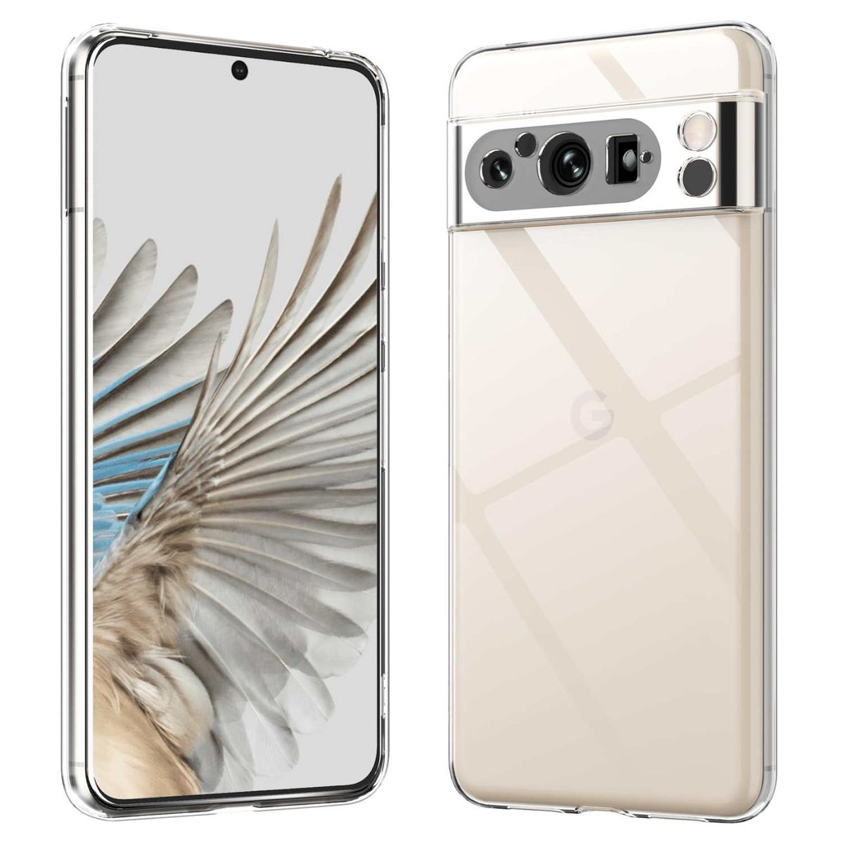 WIGENTO TPU Hülle Pro, robust, Backcover, Silikon 8 Pixel Transparent Google, dünn