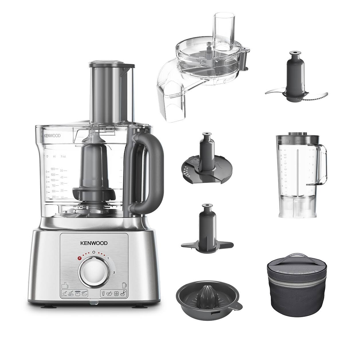 Procesador de alimentos - KENWOOD FDP65.590SI, 1000 W, 3 l, Plata