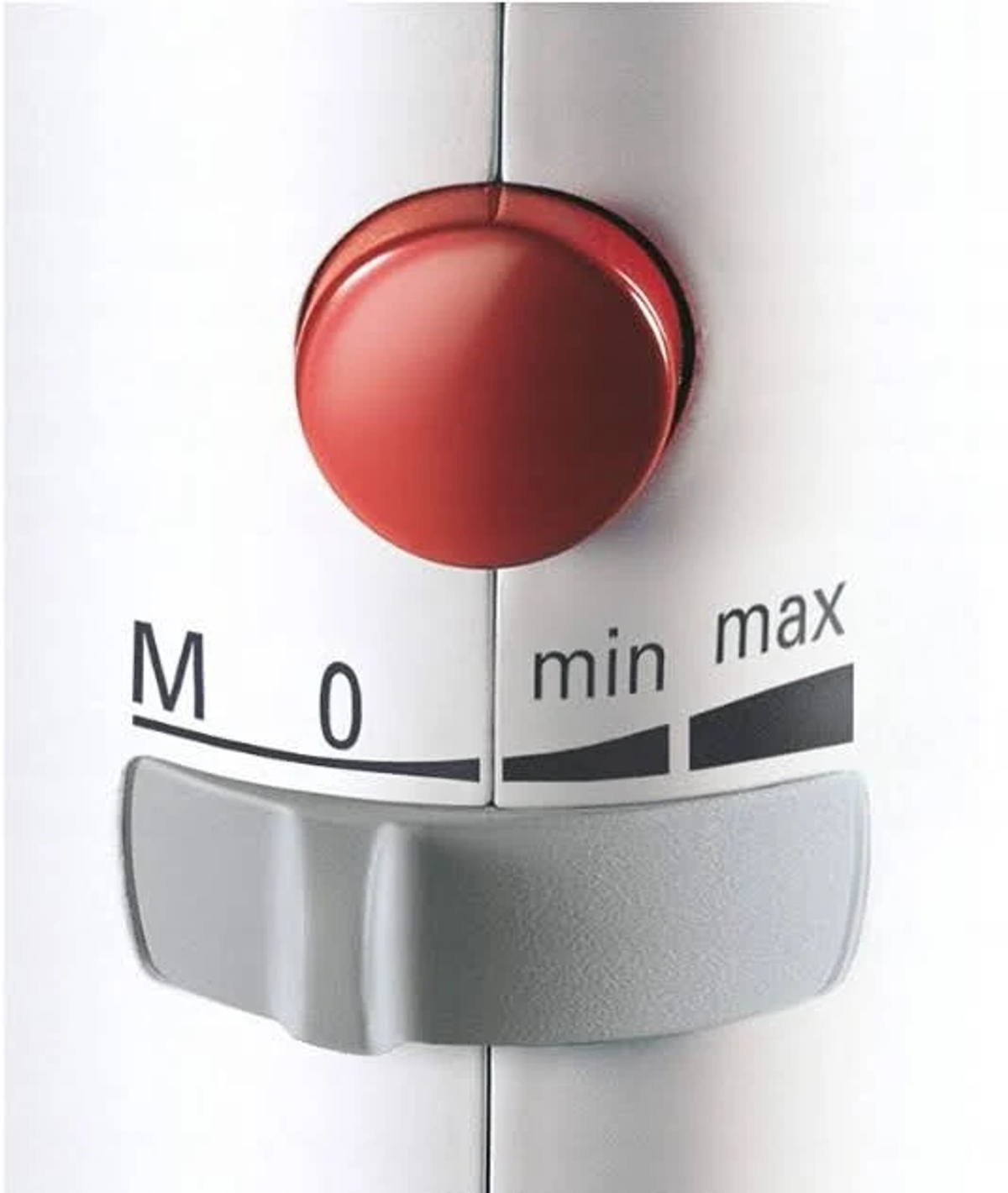 Close-up view of a blender's control dial, showing settings.
